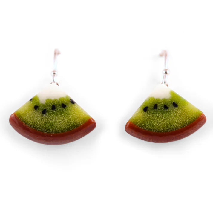 Kiwi Wedge Dangle Earrings